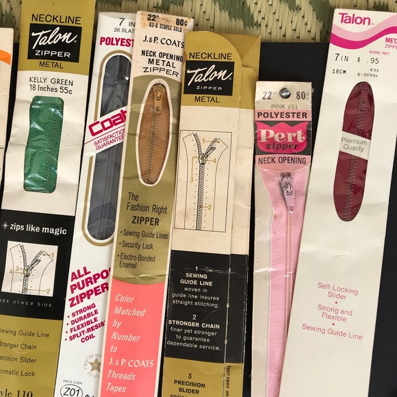 Vintage Lot Of 24 Assorted J & P Coats Talon Etc. Zippers NOS - Picture 5 of 15